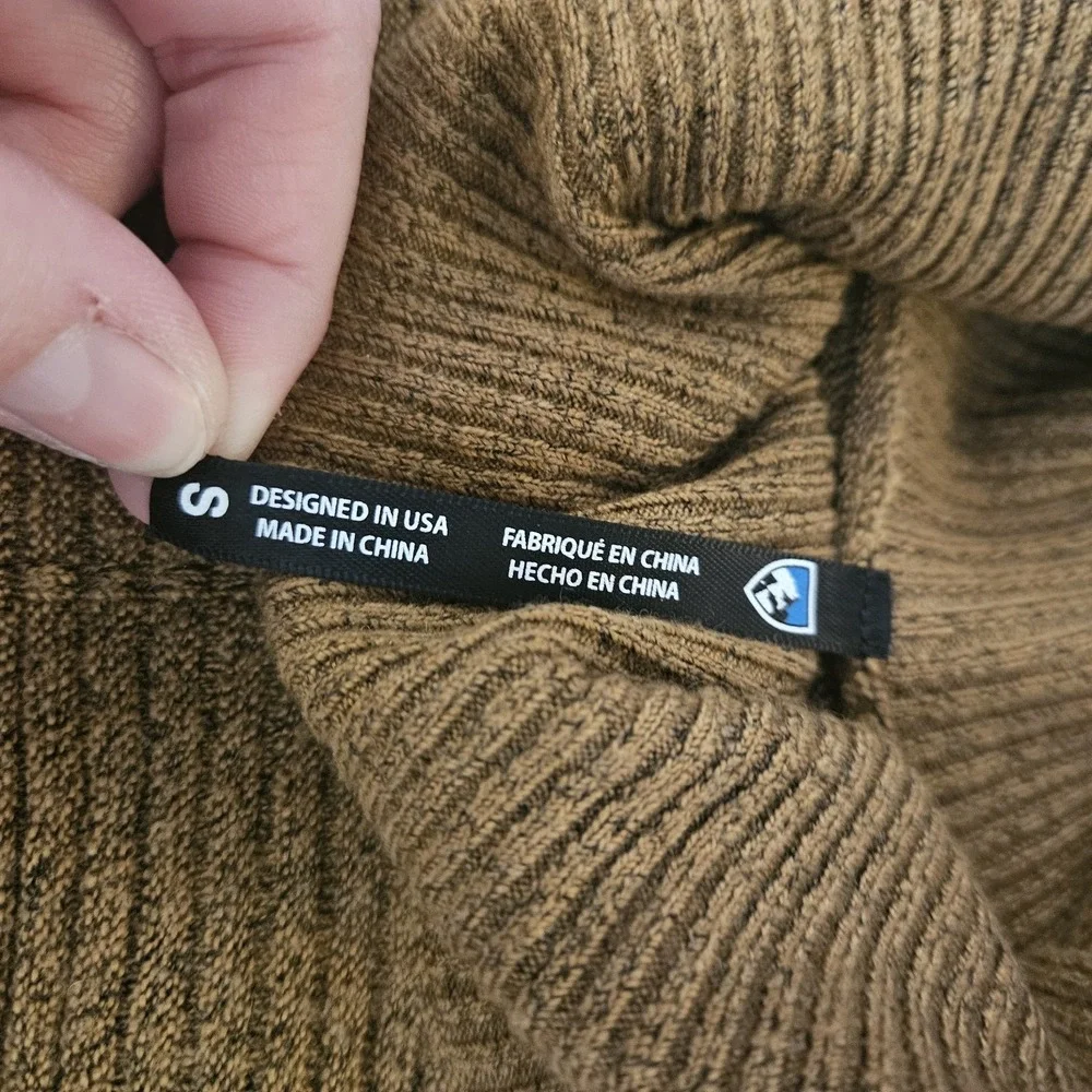 KUHL‎ Women's Solace Ribbed Knit Cowl Neck Sweater Brown Size Small Wool Blend